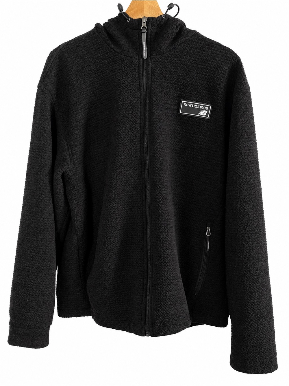 New Balance Grid Fleece Full Zip Hooded Jacket Black Men’s Size L